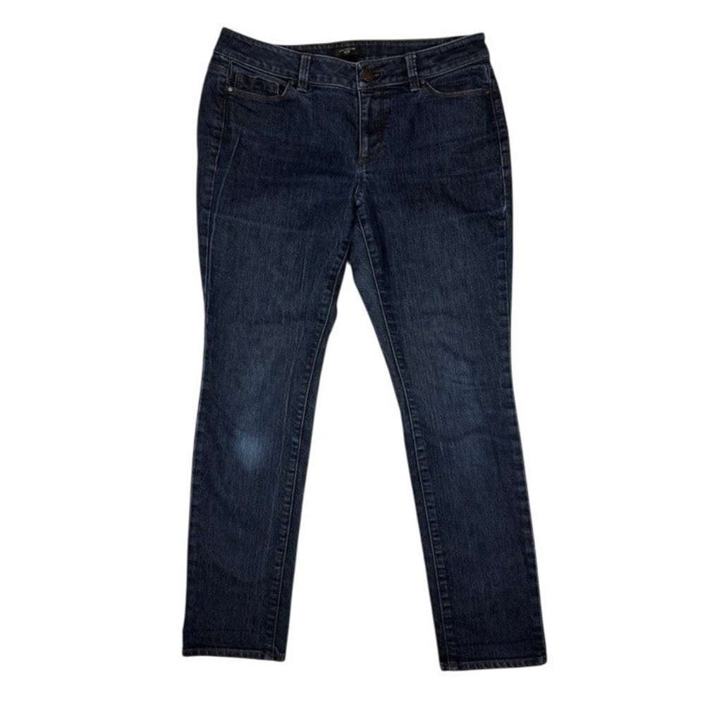 Ann Taylor Jeans Womens 8P Curvy Straight Dark Wash Indigo Denim